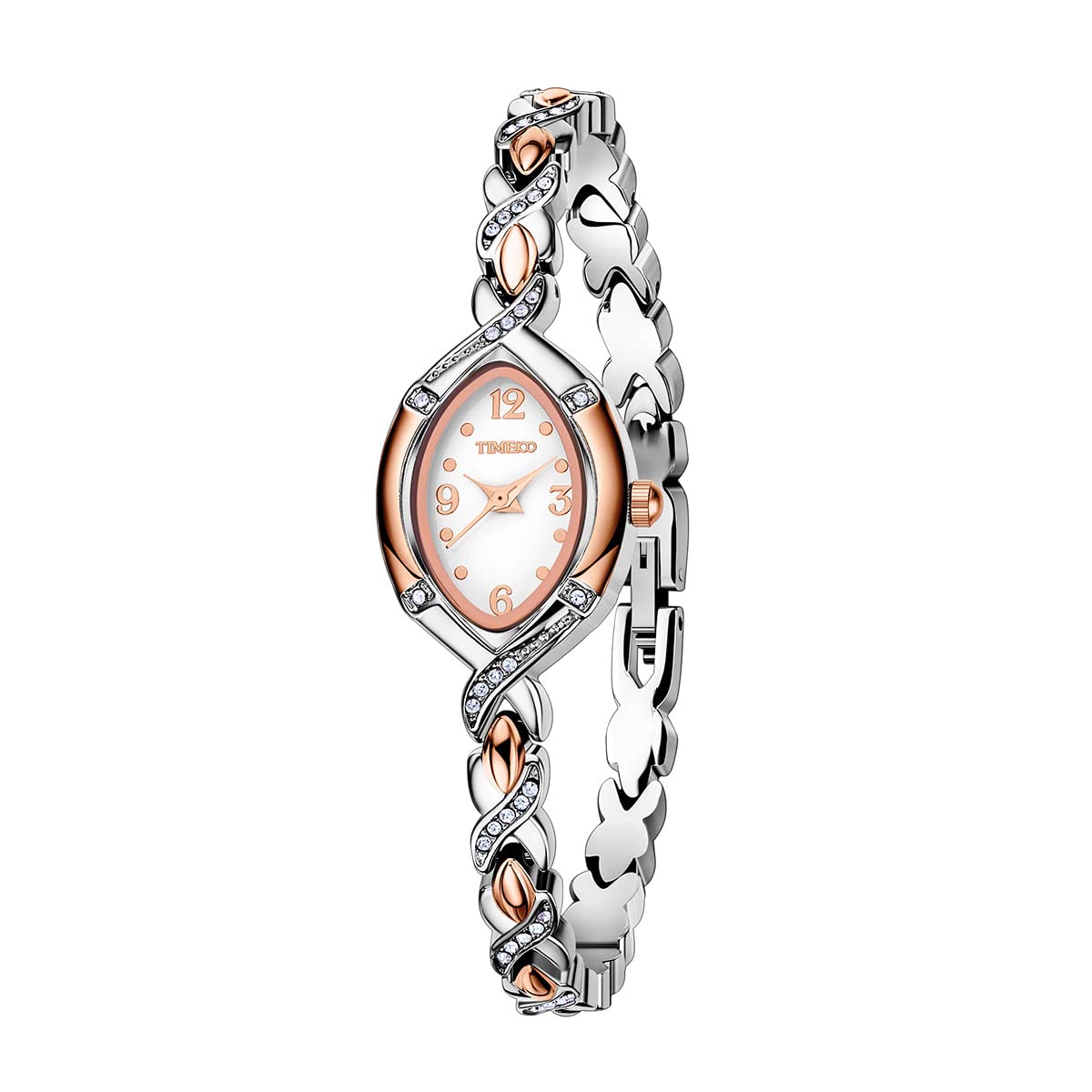 TIME100 Women's Bracelet Watches Ladies Quartz Wrist Watch with Green Dial Bezel with Crystals in Movement Bracelet Strap with Diamonds Waterproof