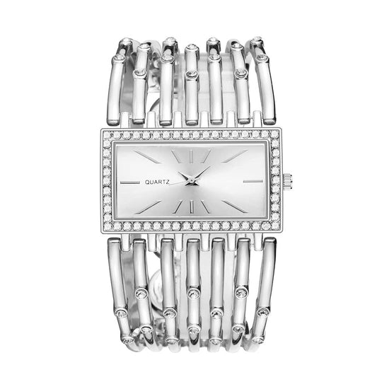 SENRUD Fashion Cuff Bracelet Watches for Women Luxury Rectangular Dial Analog Quartz Wrist Watch Gifts for Ladies