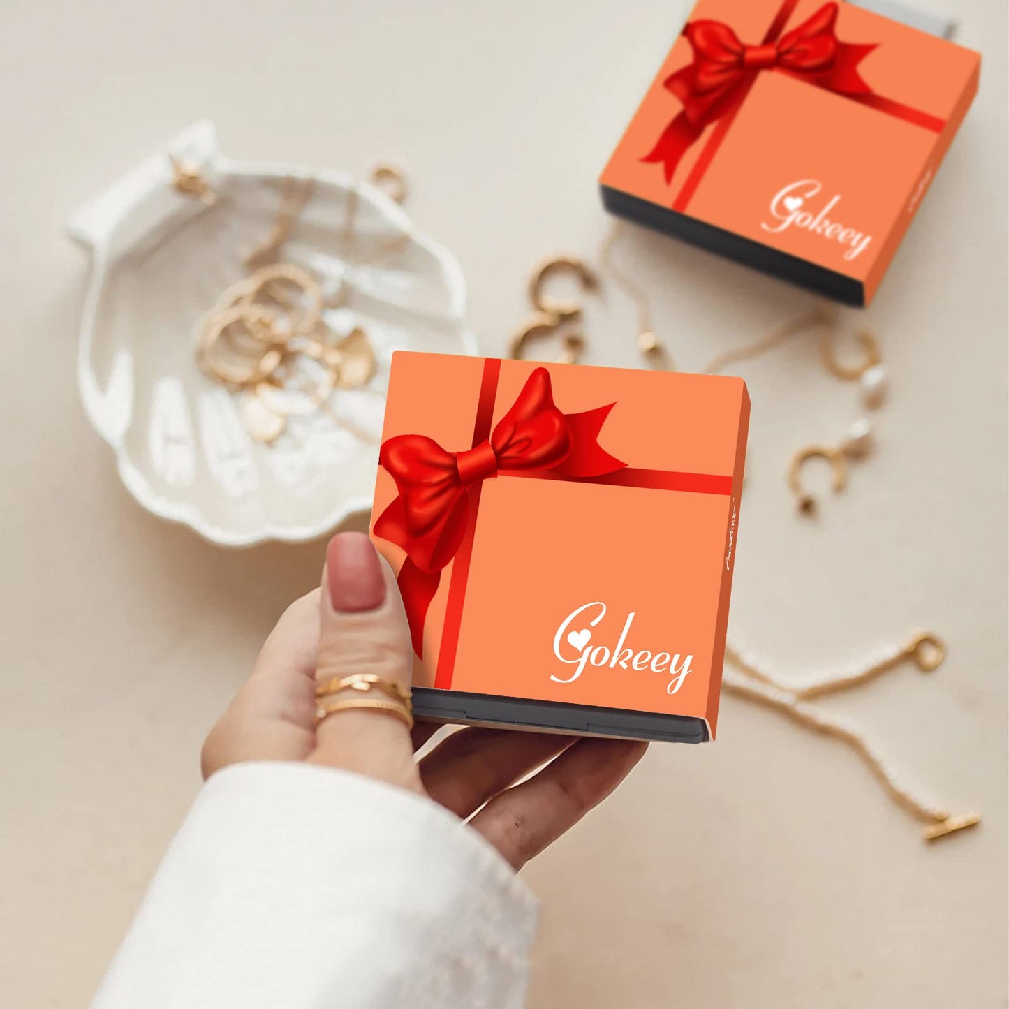 Gokeey Gold Bracelets Set for Women Non Tarnish, Waterproof 14K Gold Plated Sterling Silver Chunky Cuff Bracelet Stackable Gold Bangles Bracelet for Women Trendy Fashion Accessories Tie Knot Cuban Rope Paperclip Beaded Bracelet Stack Jewelry Mothers Day G