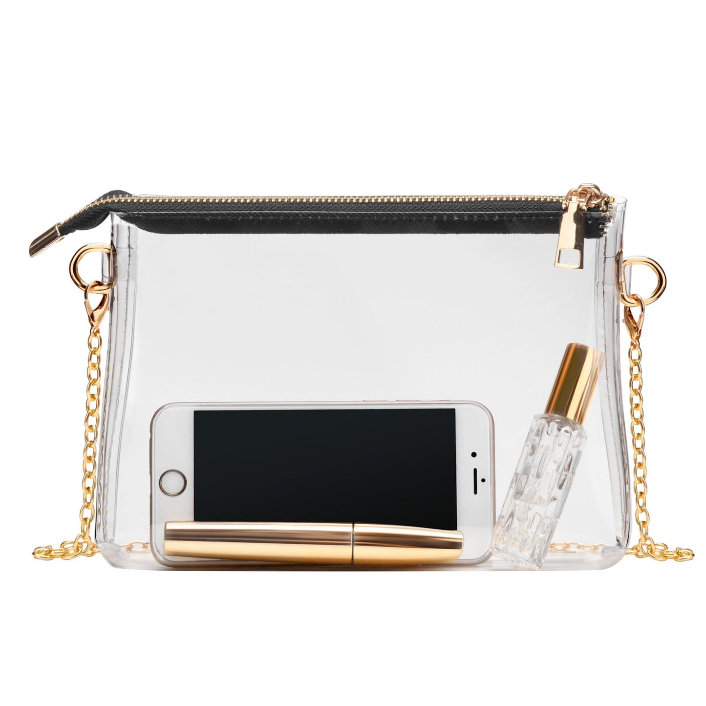 BS-VOG Clear Purse for Women - Stadium Approved Small Crossbody Bag with Zipper, Clear Stadium Bag for Concerts, Sports