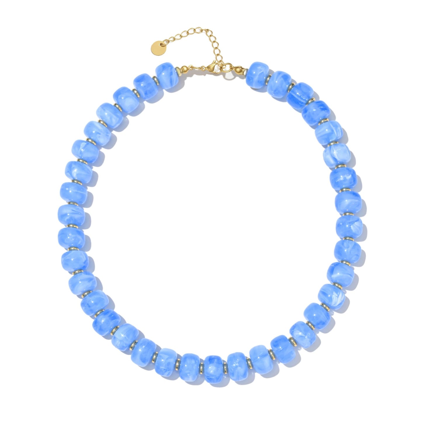 Chunky Beaded Statement Necklace for Women Trendy Colorful Boho Resin Bead Choker Necklaces Summer Handmade Jewelry Gifts Accessories