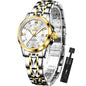 OLEVS Watch Women,Watches for Women,Luxury Casual Stainless Steel Women's Wrist Watches Classic Small Face Dress Analog Womens Watches with Date Easy to Read Waterproof Luminous Quartz Ladies Watches