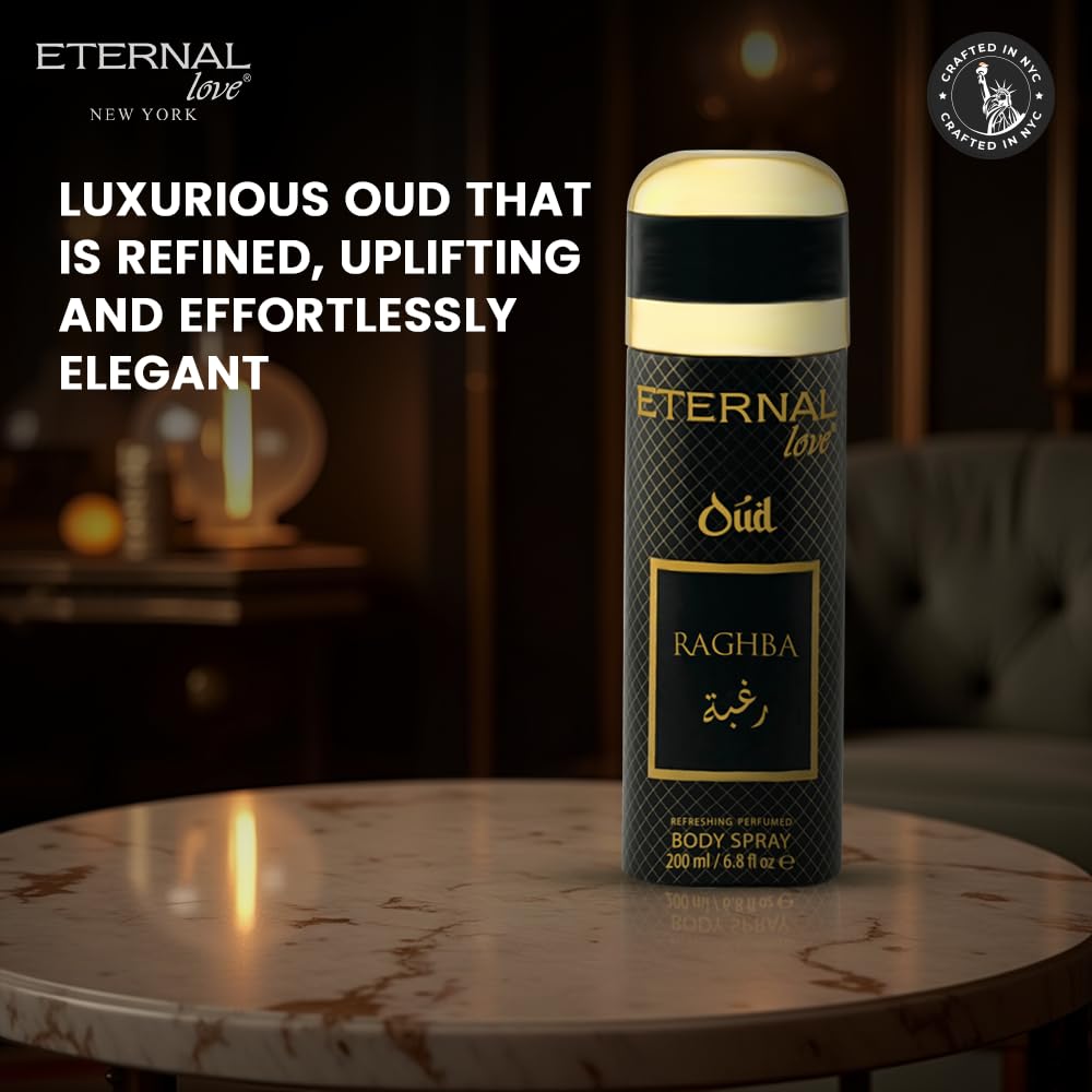 Eternal Love Amber Oud - Long Lasting Unisex Eau de Parfum - Warm Woody Oriental Fragrance with Oud & Amber - Dubai Inspired Arabic Scent - 3.4oz