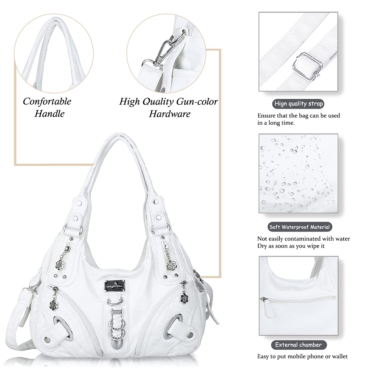 Angelkiss Hobo Purses and handbags for Women Satchel Handbag Women Purses Large Daily Shoulder Bags