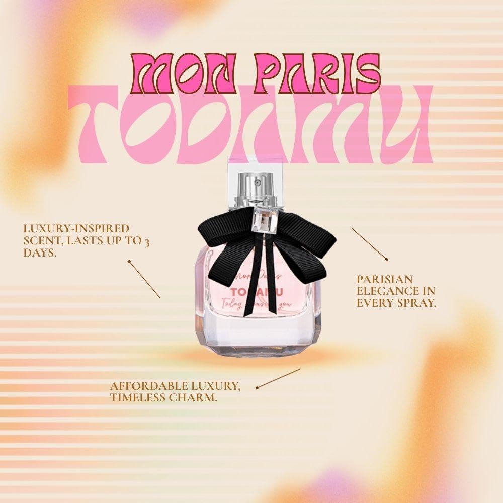 Mon Paris Perfume – 30ML Long Lasting Fragrance, Designer-Inspired Floral Fruity Scent, Portable Perfume for Women & Men