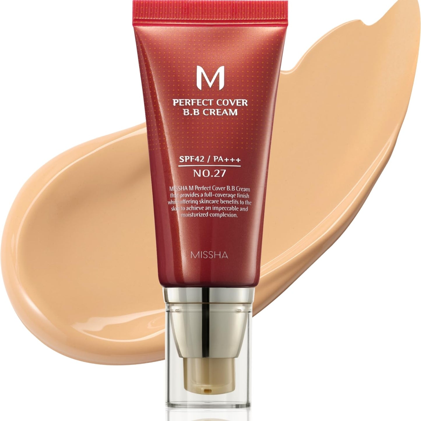 MISSHA M Perfect Cover BB Cream No.23 Natural Beige -Light/Medium with Cool/Neutral Undertone SPF 42 PA +++ 1.69 Fl Oz - Tinted Moisturizer for face with SPF