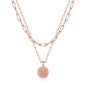 Yoosteel Layered Initial Necklaces for Women Trendy - 14K Gold-Plated Dainty Layering Paperclip Chain Coin Initial Necklace Jewelry Gifts for Women Mom Wife Teen Girls