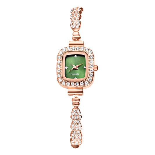 OIDEA Womens Full Diamond Bracelet Watch: Luxury Rhinestone Diamond Square Dial Analog Quartz Wrist Watch Detachable Strap Casual Dress Ladies Watch Valentine's Day Gift