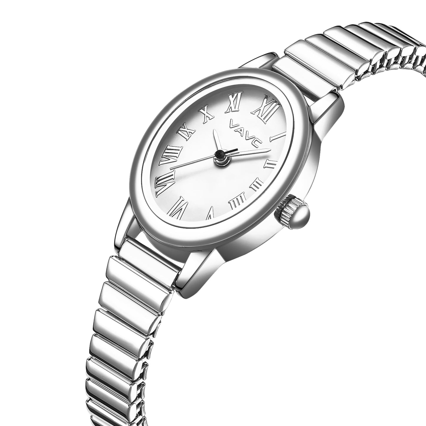 Small Gold Watches for Women,Analog Womens Watch with Stainless Steel Expansion Band,Oval Case Roman Dial,Water Resistant