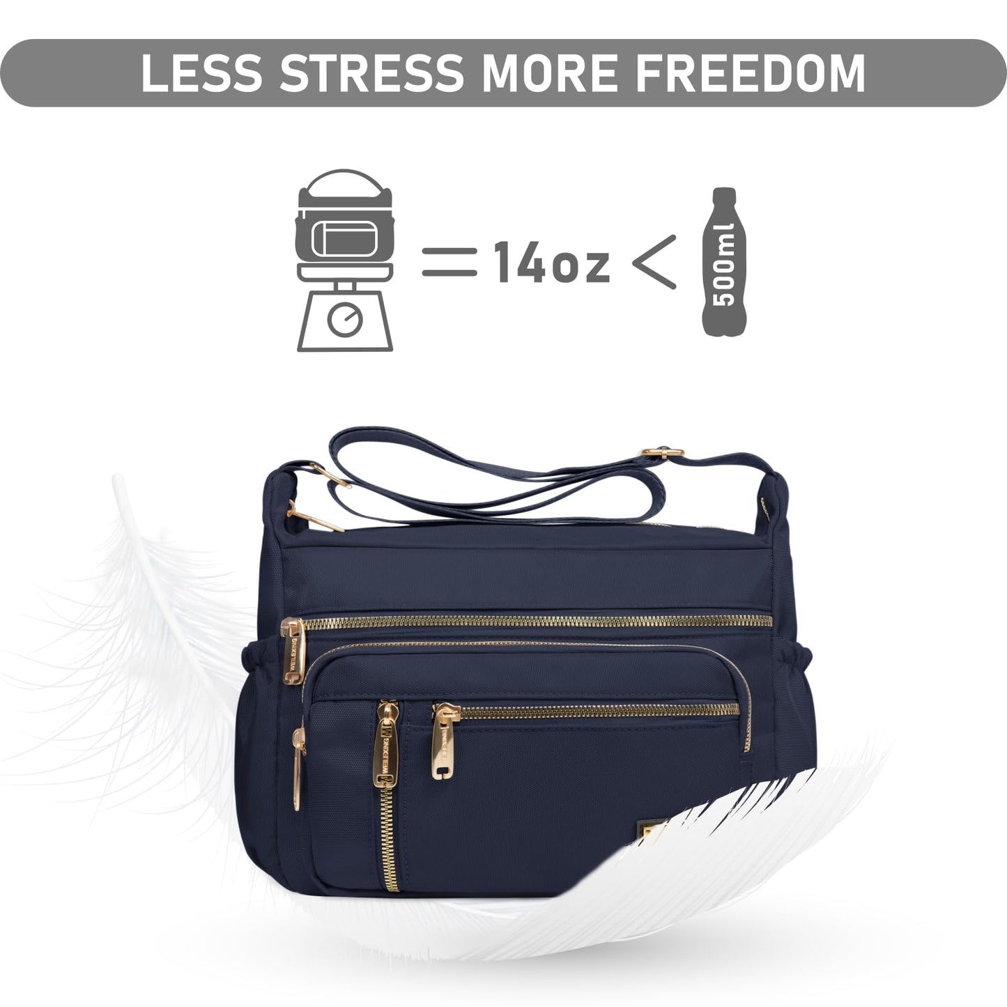 NPBAG Crossbody Bag for Women, Shoulder Purse Handbag Messenger Bag, Trendy Pocketbooks, Waterproof and Multi-Pockets