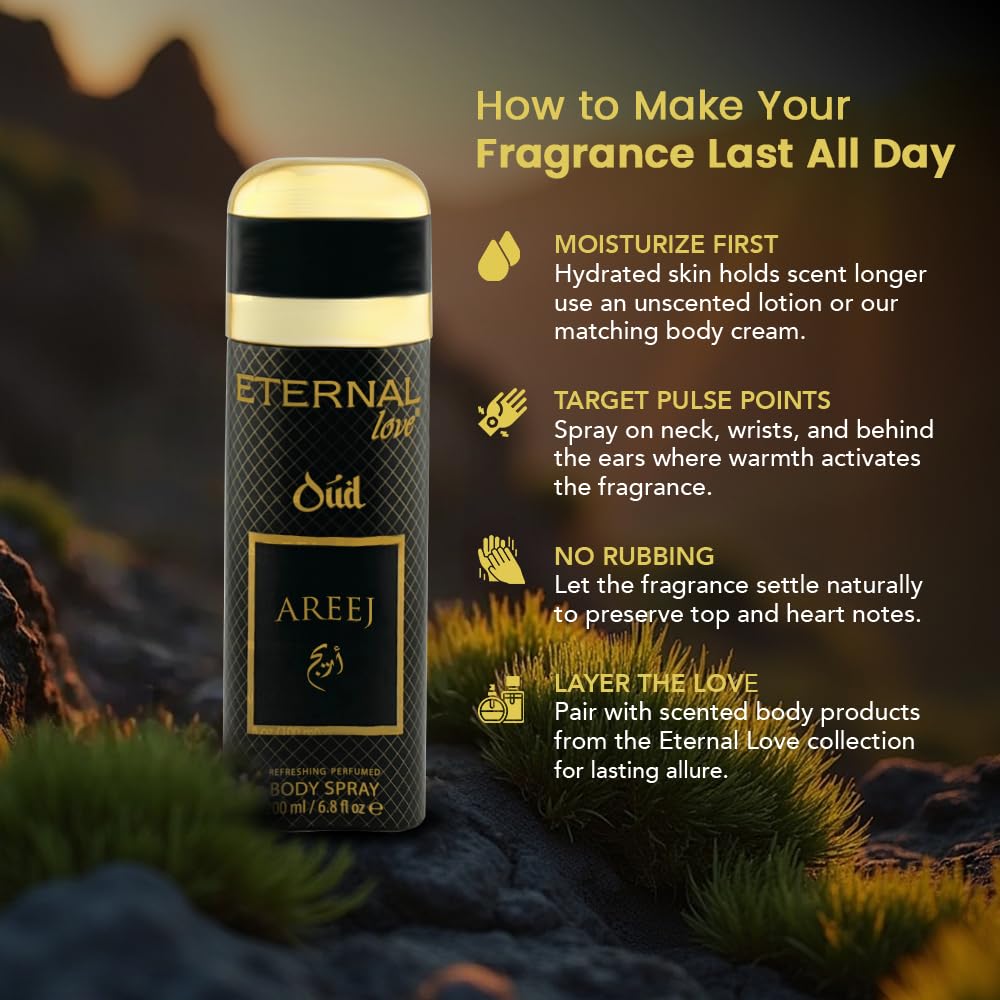 Eternal Love Amber Oud - Long Lasting Unisex Eau de Parfum - Warm Woody Oriental Fragrance with Oud & Amber - Dubai Inspired Arabic Scent - 3.4oz