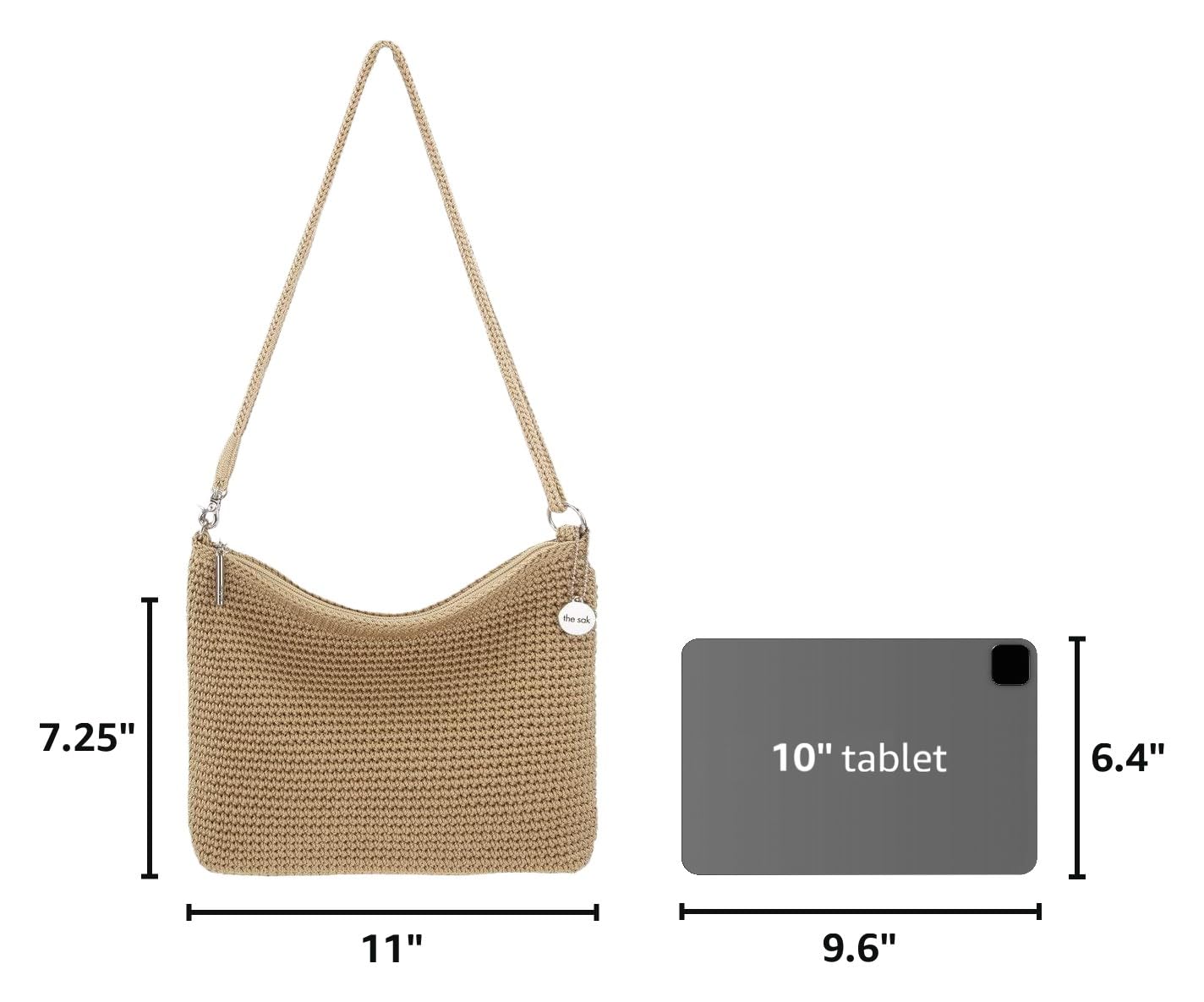 The Sak Lumi Convertible Crossbody Purse - Women's Handbag for Everyday & Travel, 3-in-1 Small Crossbody in Crochet & Leather