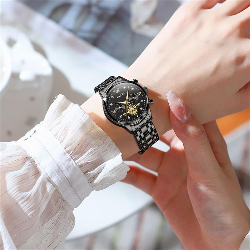 OLEVS Watch Women Silver Watches for Women Luxury for Small Wrists Dress Stainless Steel Women's Wrist Watches Easy to Read Reloj para Mujer Black/Blue/Gold/Green/Pink/Purple