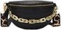Thick Chain Women's Fanny Pack Plaid leather Waist Bag Shoulder Crossbody Chest Bags Luxury Designer Handbags Female Belt Bag