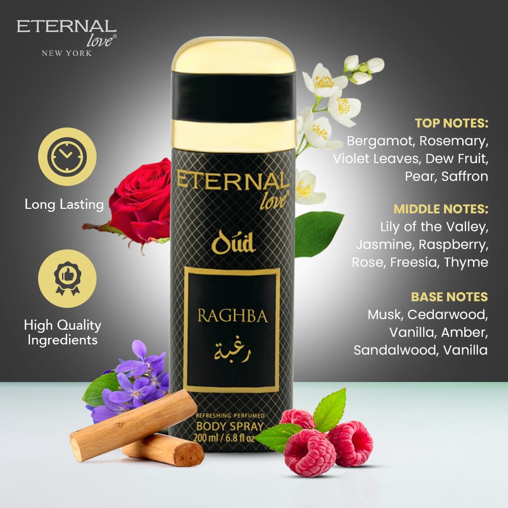 Eternal Love Amber Oud - Long Lasting Unisex Eau de Parfum - Warm Woody Oriental Fragrance with Oud & Amber - Dubai Inspired Arabic Scent - 3.4oz
