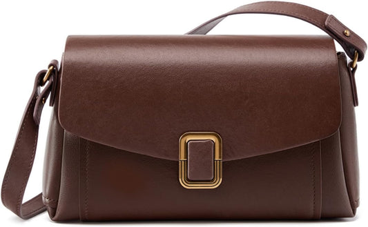 Genuine Leather Crossbody Bag for Women, Adjustable Shoulder Bag | Genuine Leather, 2 Detachable Straps, Satchel, Compact & Lightweight, Travel, Everyday, Work, Gift