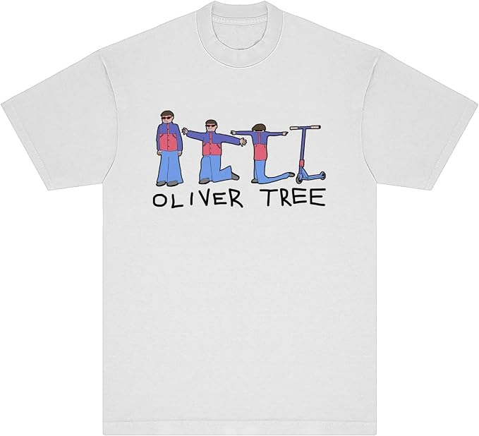 Oliver Tree Scooter Morph T-Shirt, White, Large (Clearance)