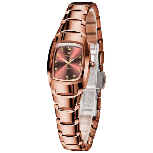 OLEVS Watch Women Luxury Dainty Vintage Square/Round Small Watches for Women Waterproof Stainless Steel Analog Women's Watches with Day Date Fashion Dress Easy Read Female Watch Reloj para Mujer