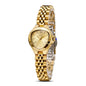 GeYa Vintage Gold Watches for Women Dainty Ladies Quartz Wristwatch,316L Stainless Steel Bracelet for Small Wrist,3ATM Waterproof,Triangle Shape,Birthday Gifts,with Tools,24.5mm