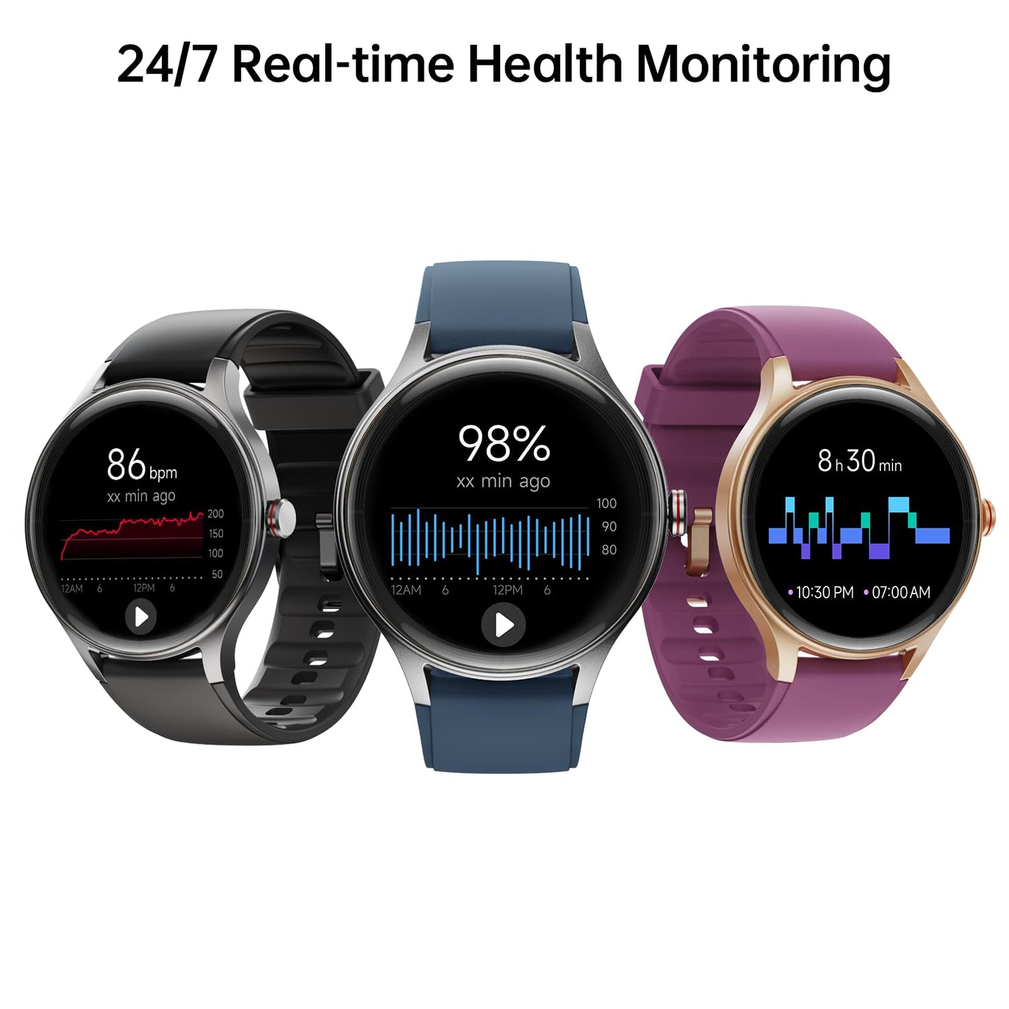 Woneligo Smart Watch for Women,1.57inch AMOLED Touchscreen Fitness Watch for iPhone & Android,Heart Rate/Sp02/Sleep Monitor,110+ Sport Modes IP68 Waterproof Bluetooth Calls,2 Bands (Pink, 1.57)