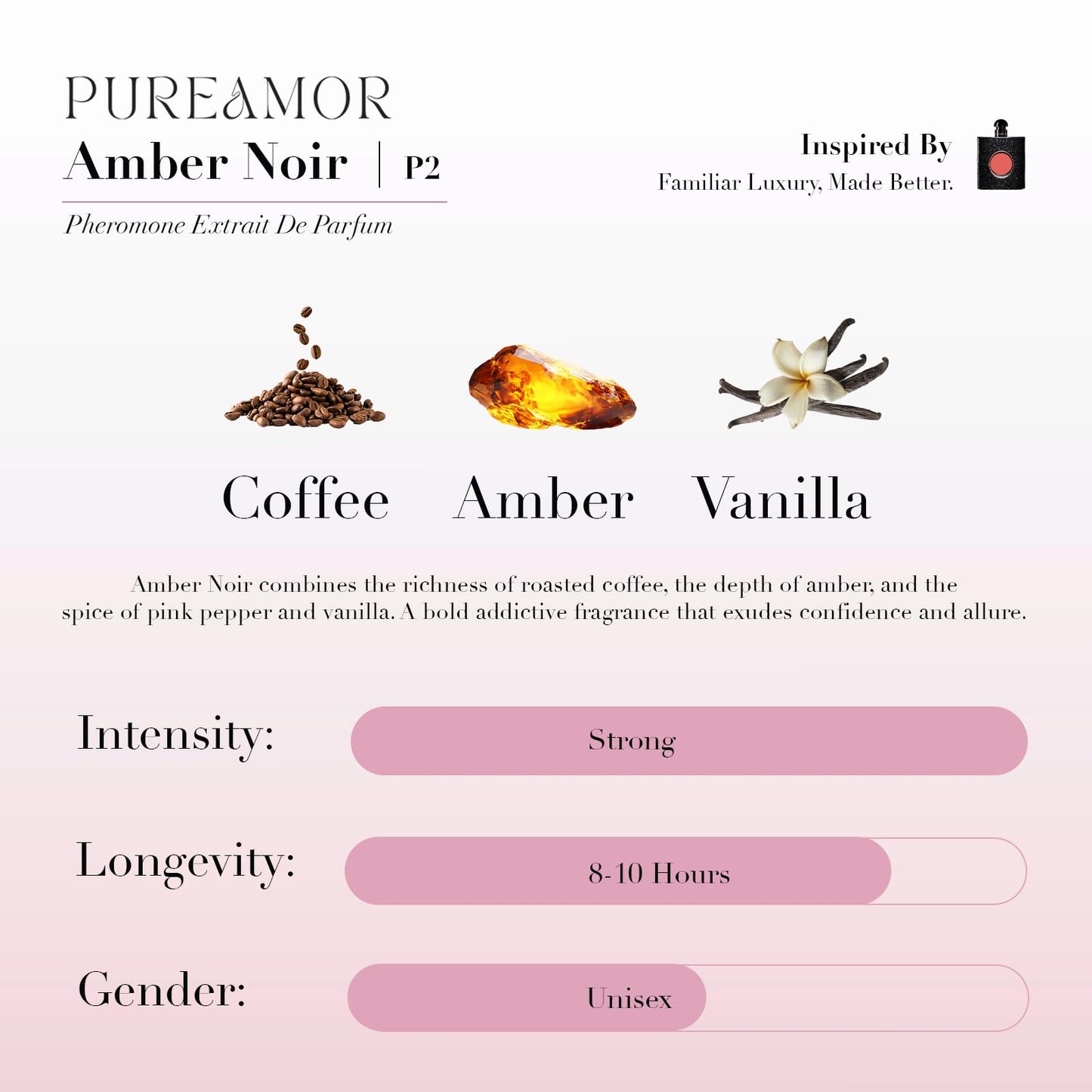 PUREAMOR Pheromone Perfume for Women, Moonlight Mellow Extrait de Parfum - Long Lasting Sweet Floral Gourmand Scent, 30% High Concentration, Full Size Fragrance Spray, 1.0 oz / 30 ml