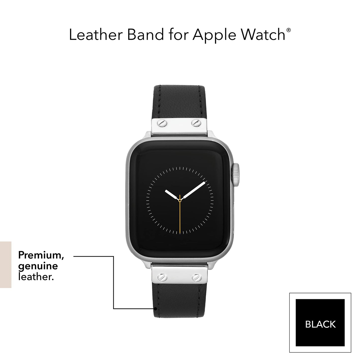 Anne Klein Leather Fashion Band for Apple Watch Secure, Adjustable, Apple Watch Band Replacement, Fits Most Wrists