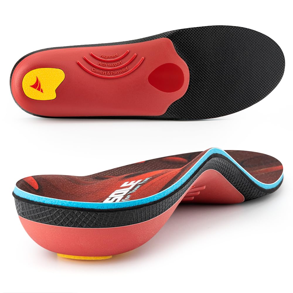 VALSOLE 220+ lbs Plantar Fasciitis High Arch Support Insole for Men Women,Heavy Duty Support Pain Relief Orthotics Insert,Relieve Flat Feet,High Arch,Foot Pain,Standing All Day Boot Work Shoe Insole