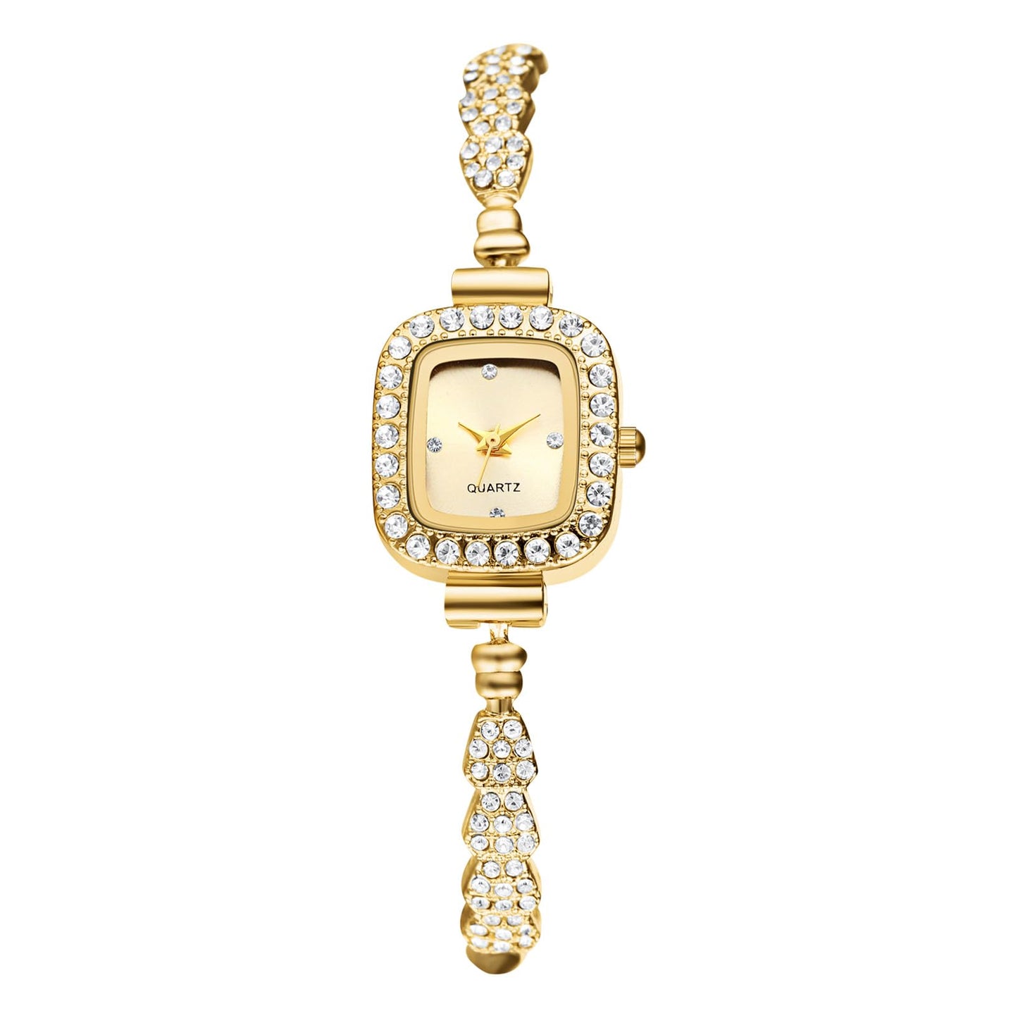 OIDEA Womens Full Diamond Bracelet Watch: Luxury Rhinestone Diamond Square Dial Analog Quartz Wrist Watch Detachable Strap Casual Dress Ladies Watch Valentine's Day Gift