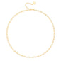Aobei Pearl 18K Gold Plated Paperclip Chain Choker Satellite Chain Freshwater Cultured Biwa Pearl Pendant Necklace Dainty Turquoise Jewelry for Women