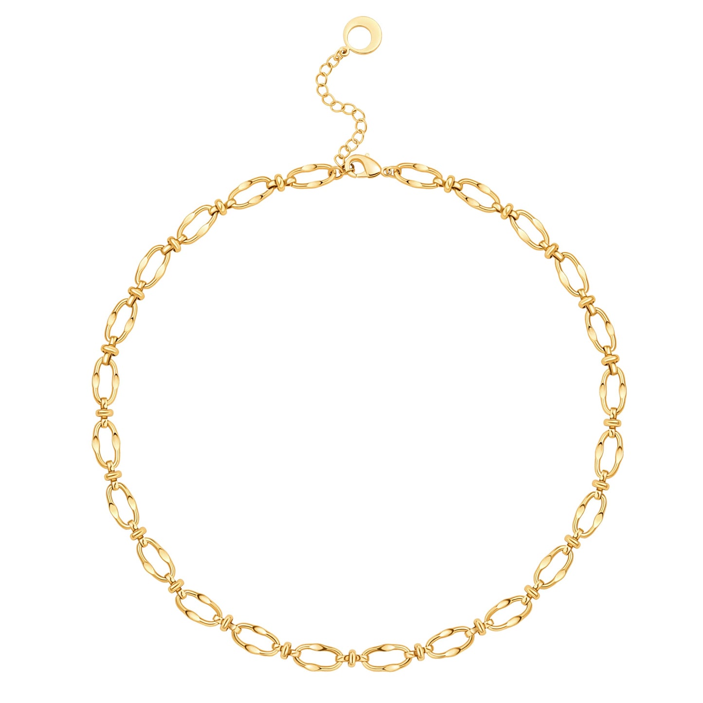 Aobei Pearl 18K Gold Plated Paperclip Chain Choker Satellite Chain Freshwater Cultured Biwa Pearl Pendant Necklace Dainty Turquoise Jewelry for Women