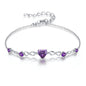 G&GEMSJEW Infinity Heart Birthstone Bracelets for Women, 925 Sterling Silver Women Charm Link Bracelet Adjustable, Birthday Anniversary Christmas Jewelry Gifts for Women Wife Mom Girlfriend Her