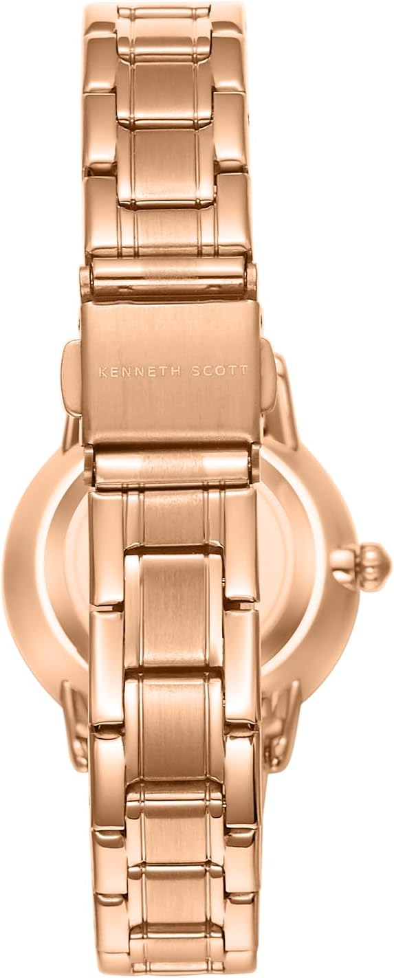 Kenneth Scott Women's Analog Watch 29mm Green Dial Rose Gold Stainless Steel