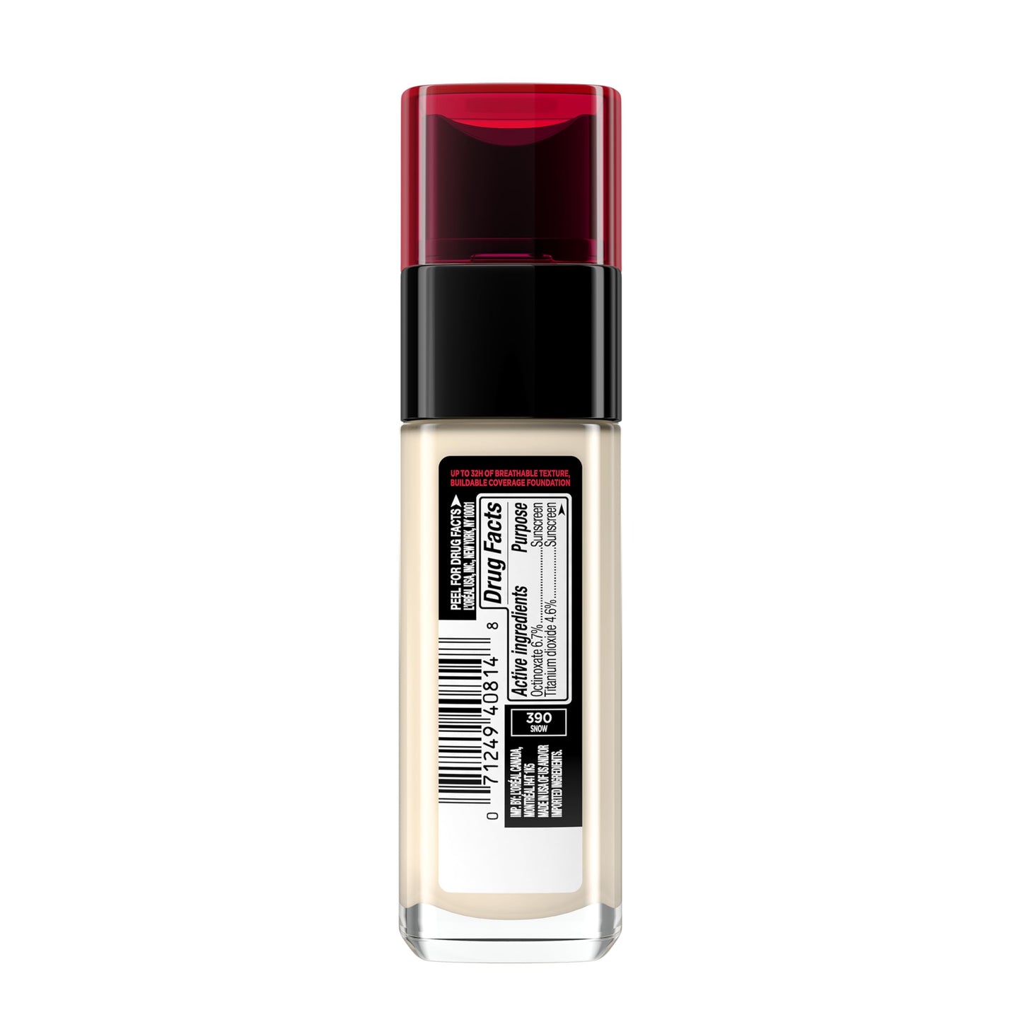 L'Oreal Paris Makeup Infallible Up to 32 Hour Fresh Wear Lightweight Foundation, 405 Porcelain, 1 Fl Oz, Packaging May Vary