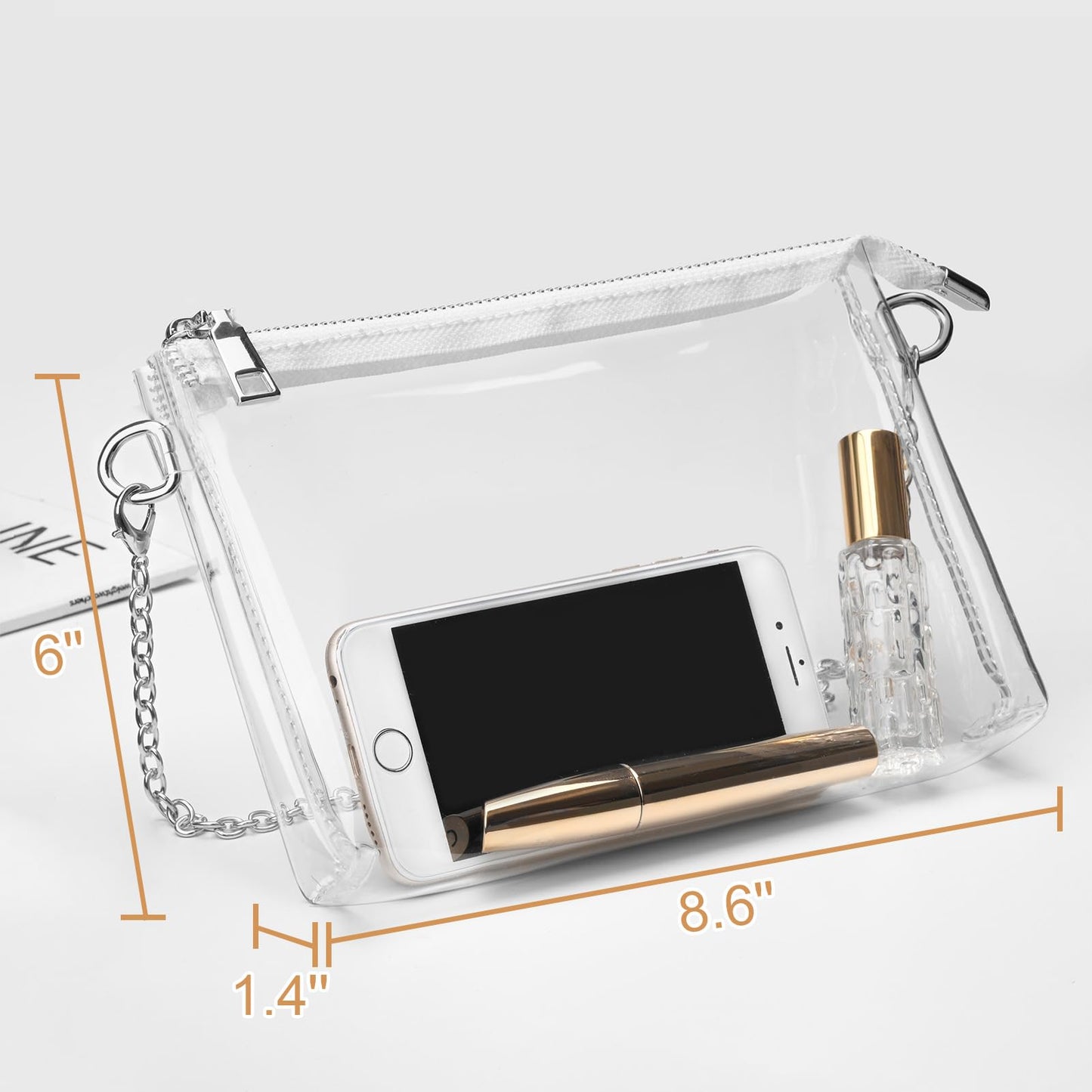 BS-VOG Clear Purse for Women - Stadium Approved Small Crossbody Bag with Zipper, Clear Stadium Bag for Concerts, Sports
