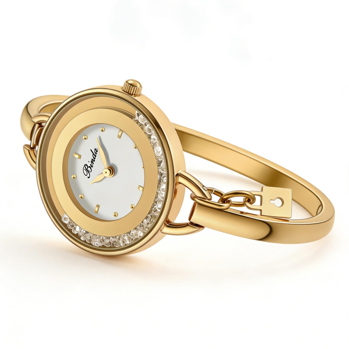Binda Women's Quartz Watch – Stainless Steel Bracelet, Round Elegant Dial, Suitable for Daily and Formal Wear, Gift Box Included