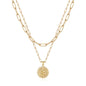 Yoosteel Layered Initial Necklaces for Women Trendy - 14K Gold-Plated Dainty Layering Paperclip Chain Coin Initial Necklace Jewelry Gifts for Women Mom Wife Teen Girls