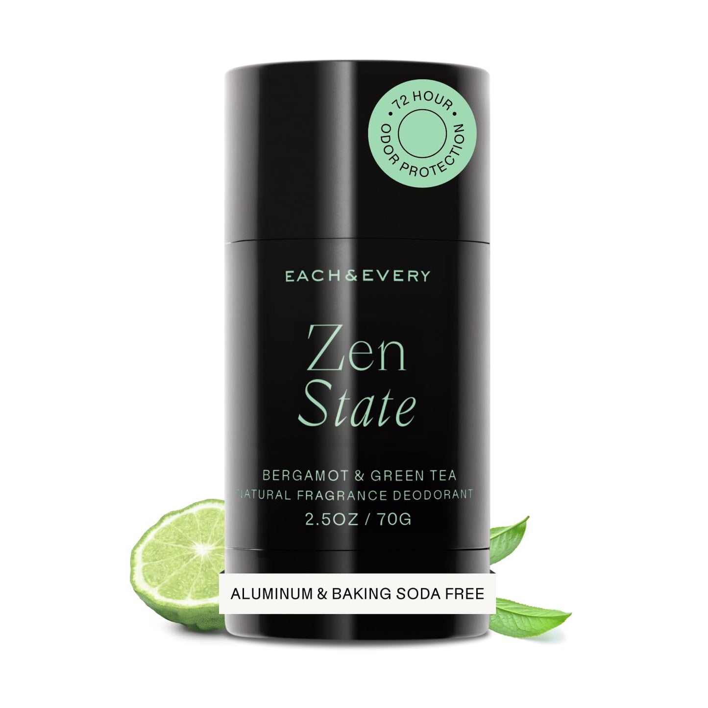 Each & Every Aluminum Free Deodorant for Women & Men – Natural Fragrance 72-Hr Odor Protection, Non-Toxic Deodorant for Sensitive Skin, EWG Verified, Baking Soda Free - Citrus & Vetiver Scent, 2.5oz
