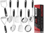MUJINON Spatula Set, 18/0 Stianless Steel Turner & Slotted Spatula, Kitchen Cooking Utensils Set, Pack of 2