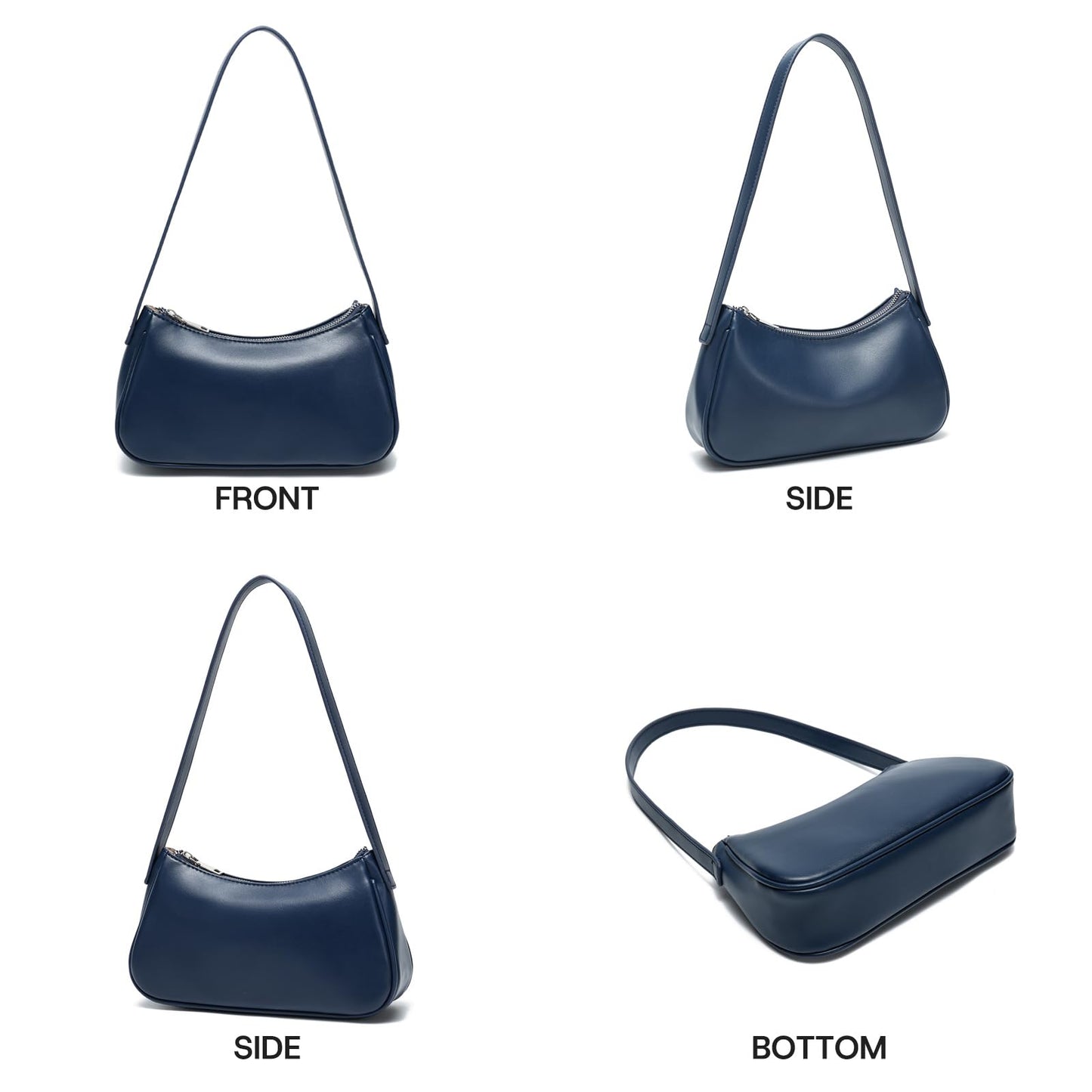 Small Shoulder Bag for Women Cute Mini Purse Trendy Vegan Leather Y2k Crescent Handbag