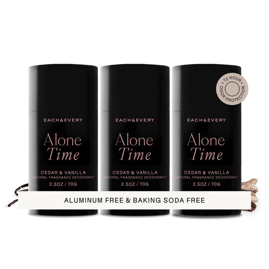 Each & Every Aluminum Free Deodorant for Men & Women - All Natural Deodorant for Sensitive Skin, EWG Verified - Clean, Baking Soda Free, Plant-Based Fragrance, Cedar & Vanilla (3 Pack, 2.5oz)