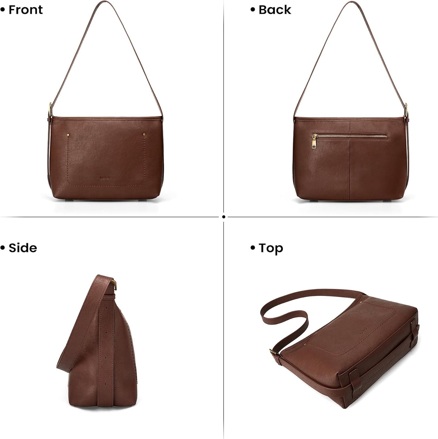 befen Genuine Leather Purses for Women, RFID Medium Leather Crossbody Bags Shoulder Purse Handbags