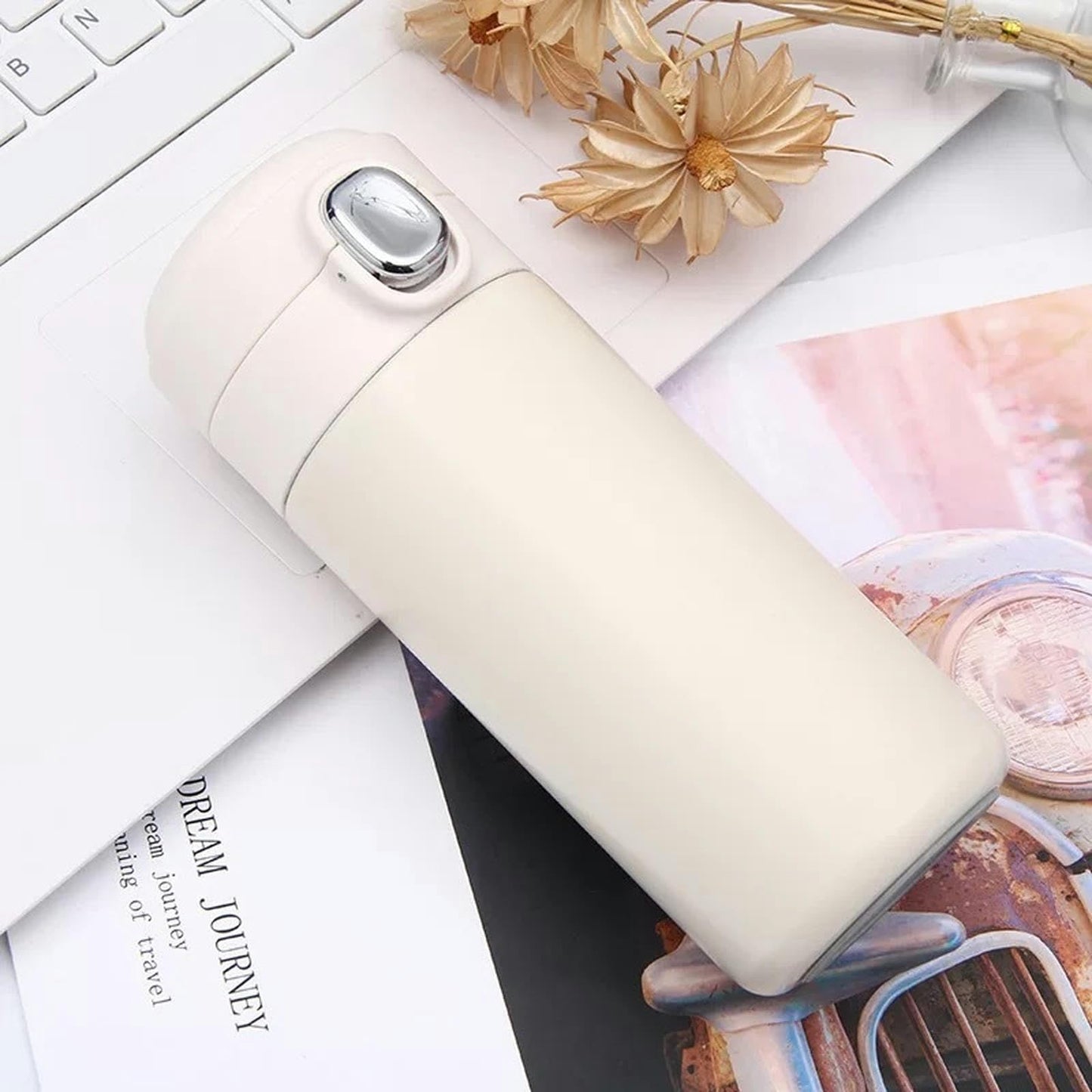 Intelligent Temperature Measurement And Bouncing Insulation Cup, Outdoor Leisure And Casual Business Gift Cup-Pink-300ml  (Clearance)
