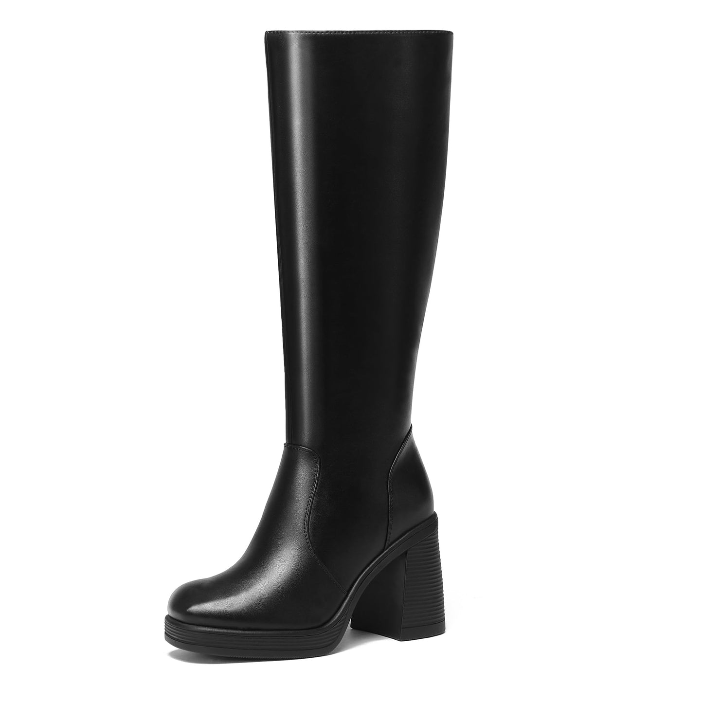 Glamnest Platform Knee High Boots for Women Chunky Heel square Toe Leather Long Boots Side Zipper Tall Boots White Boots 11Glamnest Platform Knee High Boots for Women Chunky Heel square Toe Leather Lo…open box.
