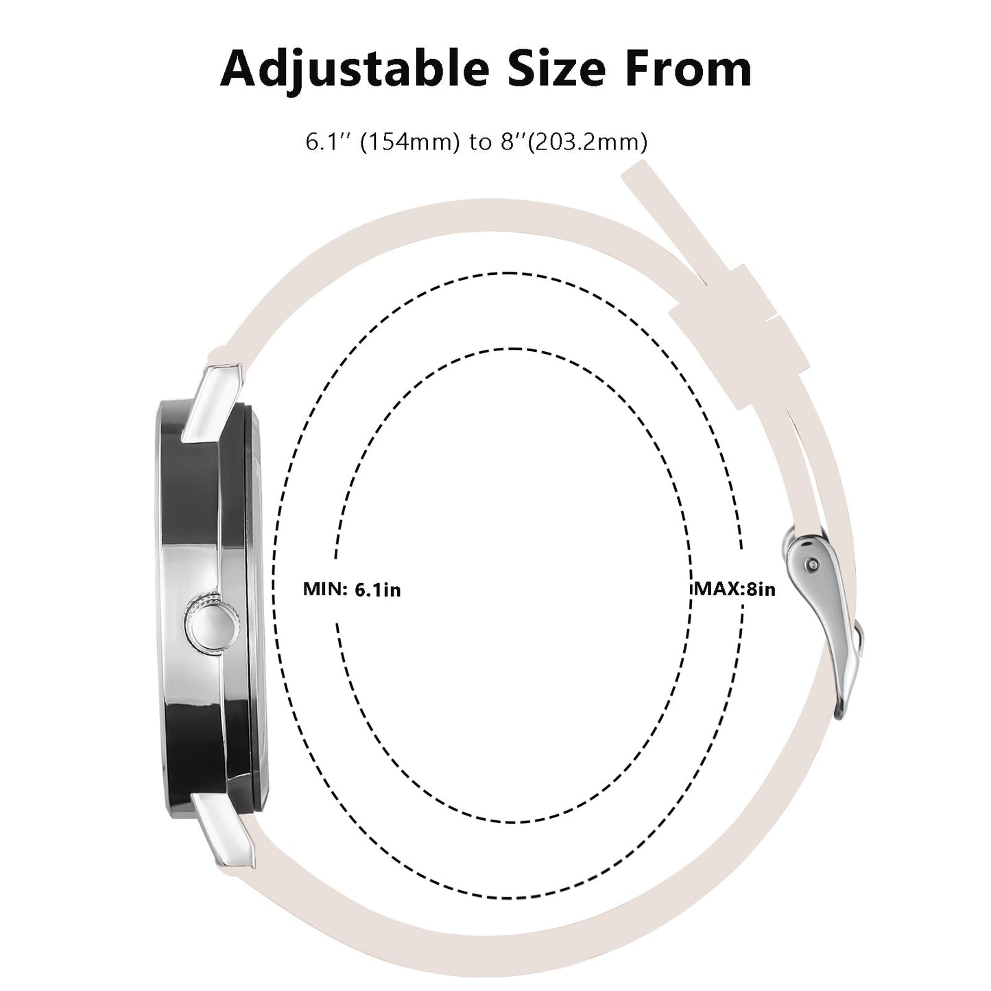Women's Analog Nurse Watch with Second Hand for Nursing, 12/24 Time, Silicone Band, Easy Read