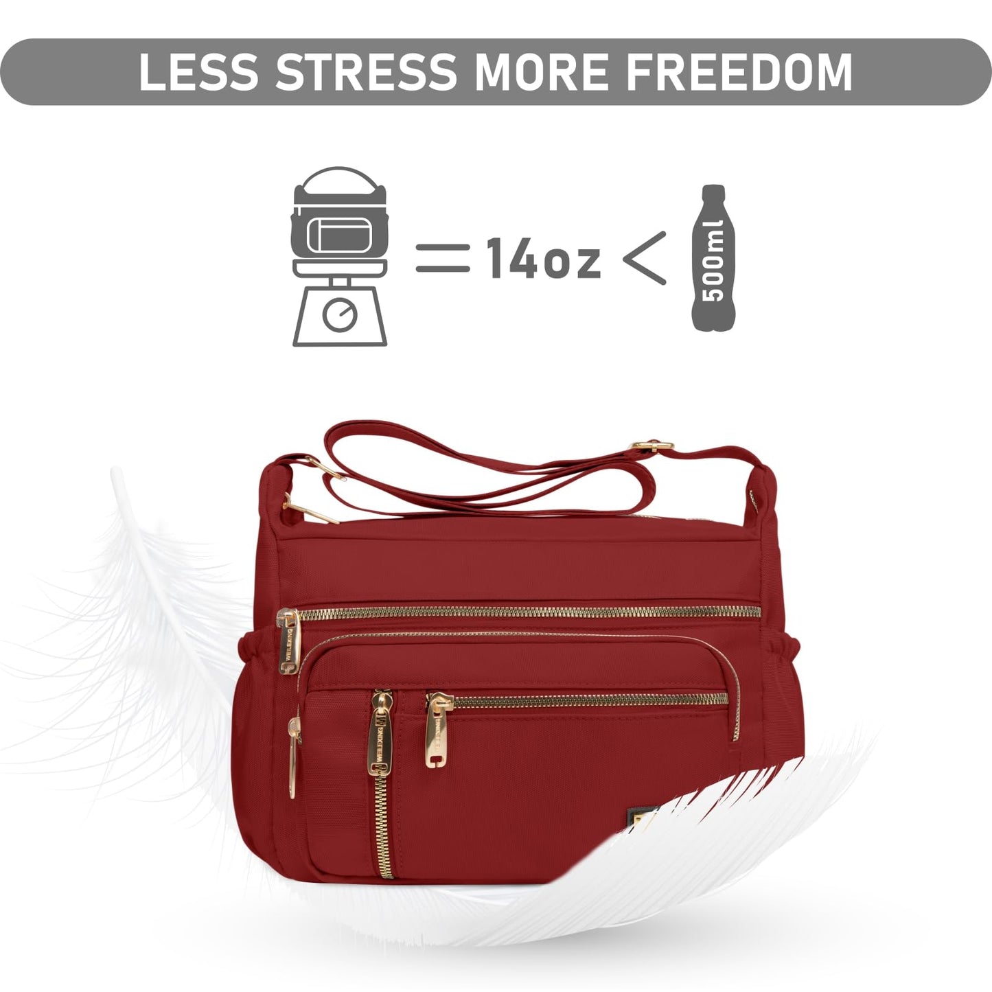 NPBAG Crossbody Bag for Women, Shoulder Purse Handbag Messenger Bag, Trendy Pocketbooks, Waterproof and Multi-Pockets