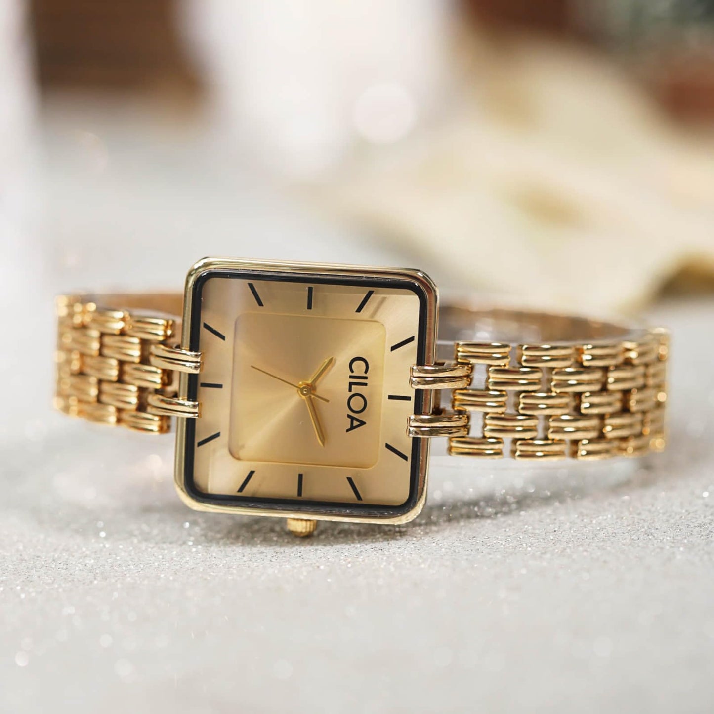 Women's Leather Strap Watch Dainty Elegant Gold Watches for Women Classic Casual Fashion Square Ladies Watch Gifts Present for Her
