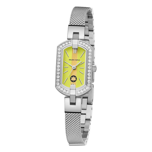 Golden Maple Watches for Women, Small Oval Stainless Steel Case, Mother fo Pearl Dial, Dainty Ladies Watches, Luxury Gifts for Her