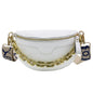 Thick Chain Women's Fanny Pack Plaid leather Waist Bag Shoulder Crossbody Chest Bags Luxury Designer Handbags Female Belt Bag