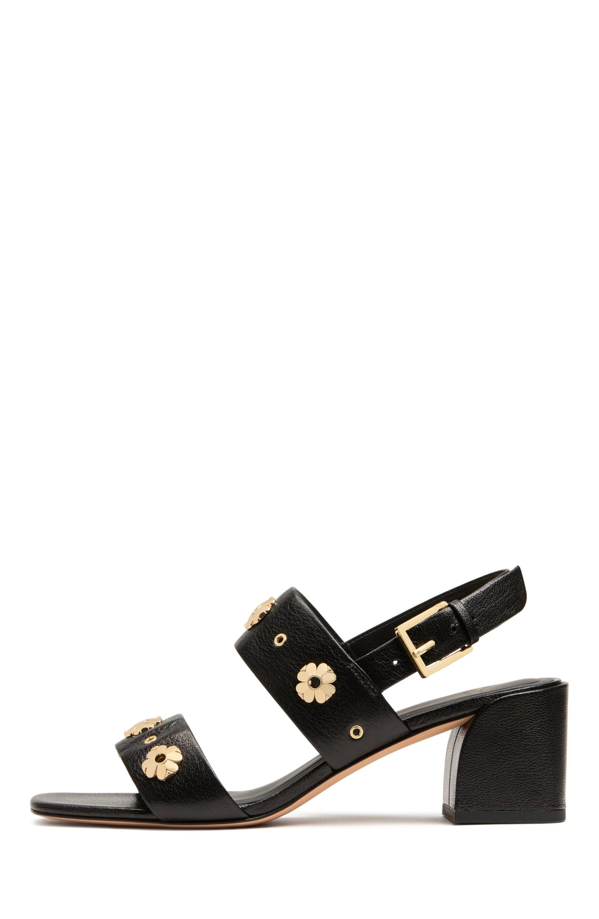 kate spade new york Spade Flower Stud Pebbled Leather Block Heel Sandalkate spade new york Spade Flower Stud Pebbled Leather Block Heel Sandal