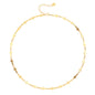 Aobei Pearl 18K Gold Plated Paperclip Chain Choker Satellite Chain Freshwater Cultured Biwa Pearl Pendant Necklace Dainty Turquoise Jewelry for Women